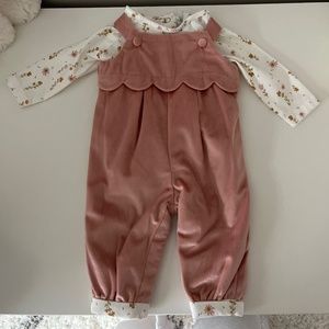 Baby clothes 2 piece pink floral jumpsuit NWT Rachel Zoe